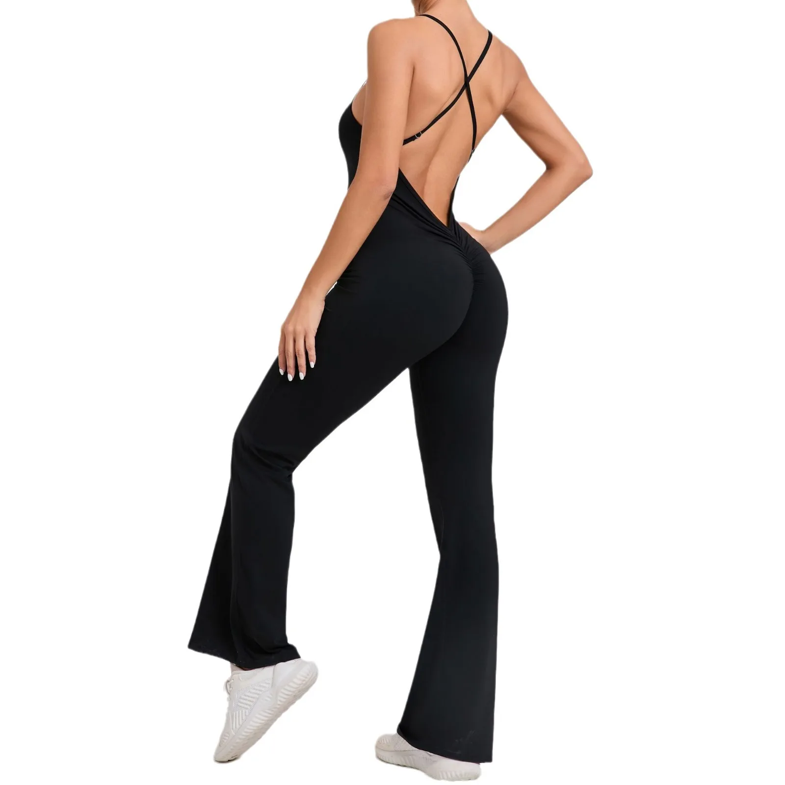 Yoga Set Backless Sleeveless One-piece Suit Female Rompers Quick Dry Sexy Yoga Clothes Workout Bodysuits Sports Jumpsuit Women 6