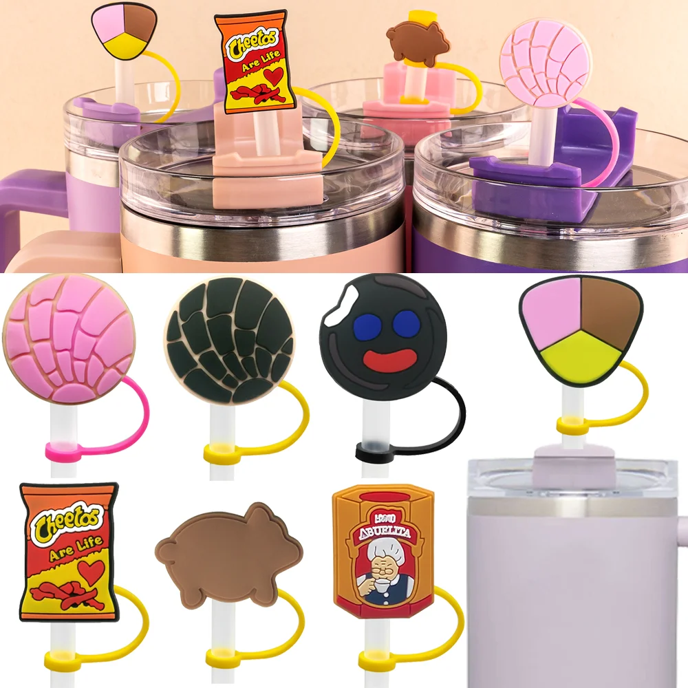 1PCS PVC Straw Cover Mexican Series Reusable Splash Proof
