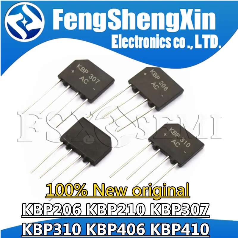 10pcs/lot KBP206 KBP210 KBP307 KBP310 KBP406 KBP410 Rectifier bridge ...