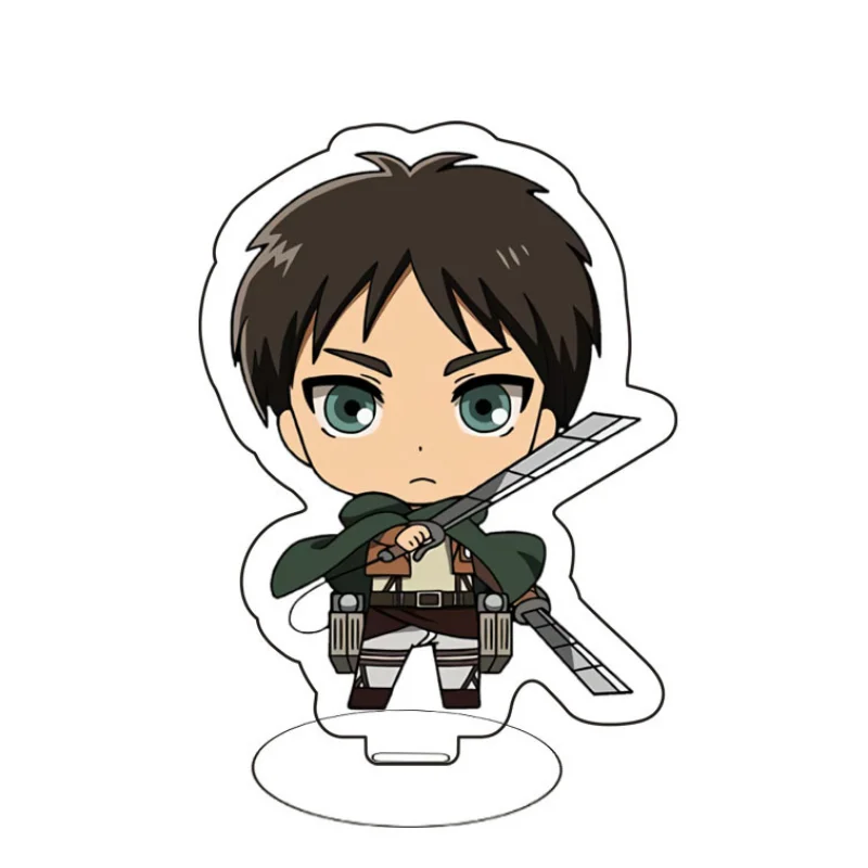 Фото Акриловая подставка для аниме-фигурки Attack On Titan, модельная тарелка, держатель для настольного декора, вывеска, брелок, рождественские подарки, 8 см №5