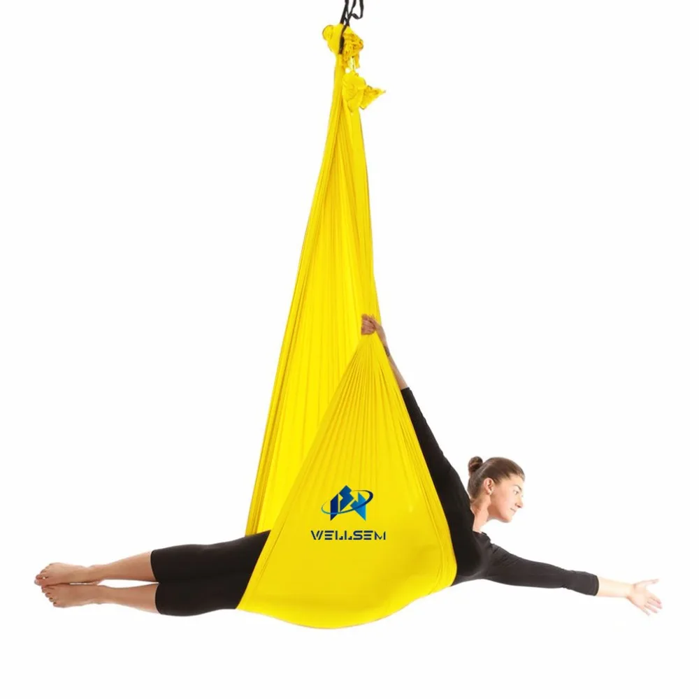 Top Aerial Yoga Silk Flying Swing Anti-Gravity Yoga Hammock  Fabric Aerial Traction Device Fitness  for Home Yoga and Stadium