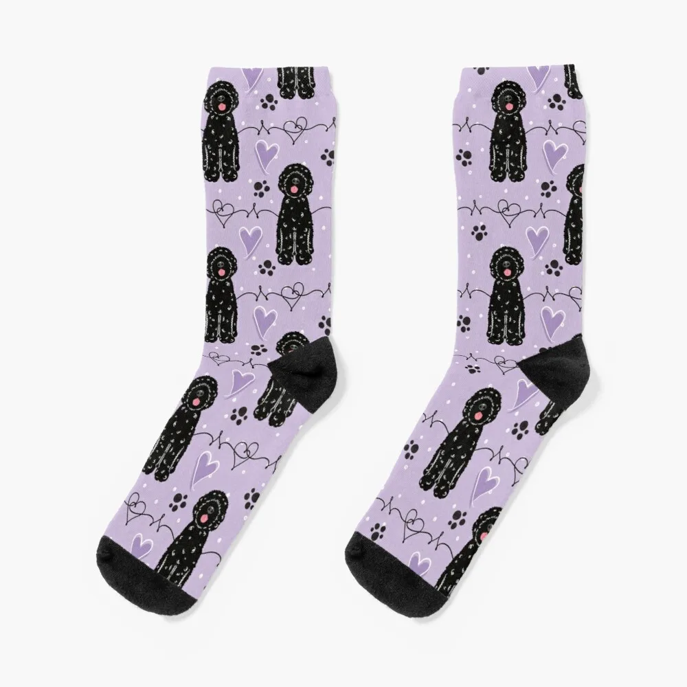 

Love Black Portuguese Water Dog Socks Christmas Socks Men