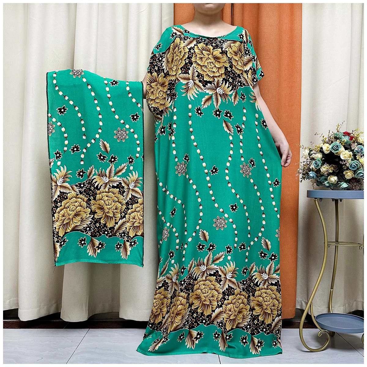 Short Sleeve Robe Maxi Long Dress 2023 Women Summer Beachwear Swimsuit Cover Up Tunic For Beach Kaftan Dress