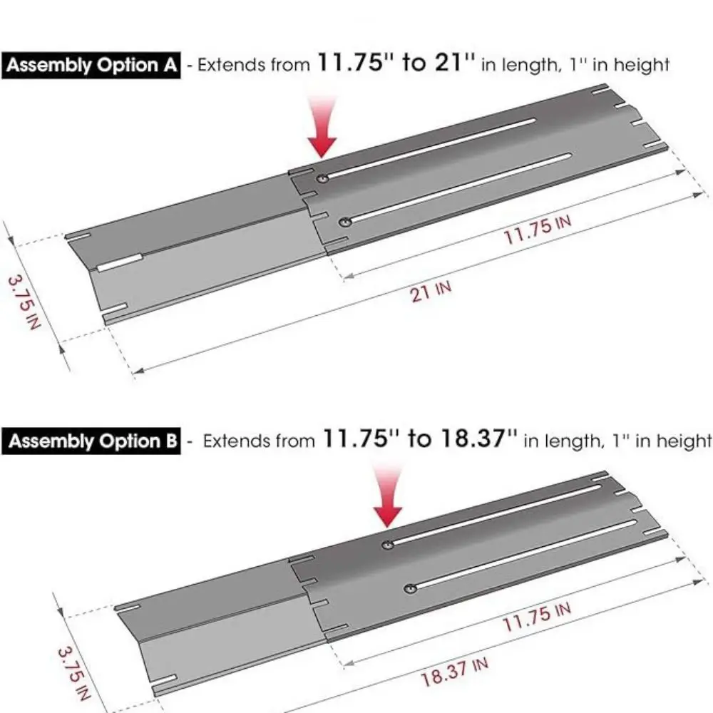 1 pcs Adjustable Grill Heat Plate Shield Heat Tent Replacement Parts For BBQ Gas Grill Plate Shield Tent Burner Cover