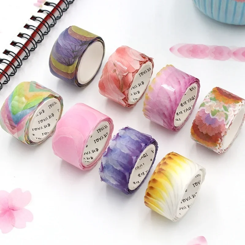 

1 Roll Random Delivery 200 Pcs Petal Washi Tape Wall Stickers DIY Gift Wrapper Scrapbook Notepad Sticker Masking Decor Diary