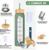 1000ML Glass Water Bottles With Straw, Glass Bottle With Silicone Sleeve And Time Marker, For Gym Home Office 5