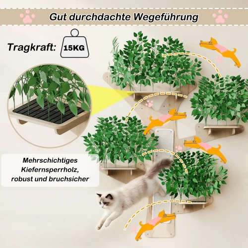 Kratzbaum in Kaktusform – 90 cm hoher Kratzbaum mit verdickten Sisal-Stängeln und Kipp-Schutz, Katzen-Kratzsäule – Detail 18