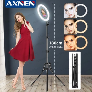 26cm Photo Ringlight Led Selfie Ring Light Phone Remote Control Lamp Photography Lighting with Tripod Stand Holder Youtube Video 1