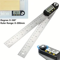 200mm Electronic Protractor Stainless Steel Digital Angle Ruler Inclinometer Angle Finder Digital Angle Gauge Measuring Ruler 2
