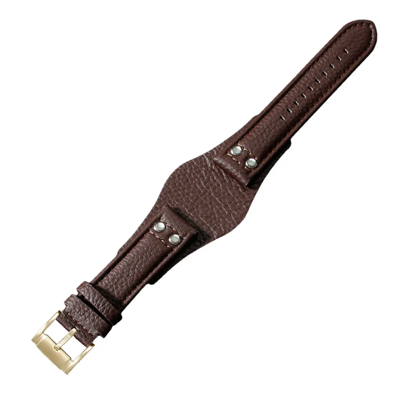 Men's Retro Style Genuine Leather Watch Strap, 22mm, Comfortable Wristband