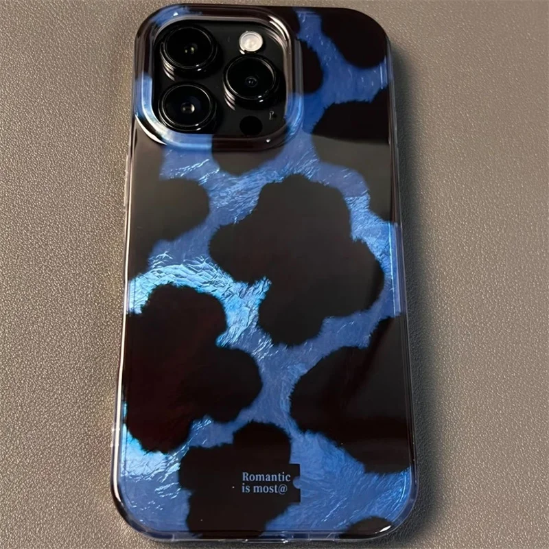 Blue Brown Leopard Pattern Personalized Phone Case