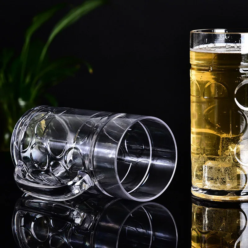 Canecas Cerveja SiliFine 12 Unidades - Plástico 623ml Transparente Com Alça