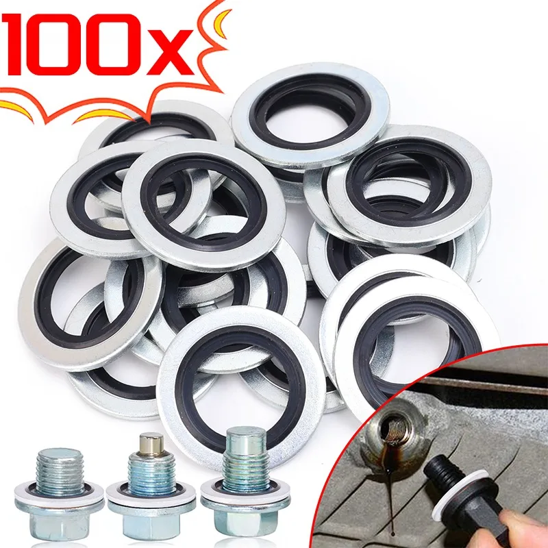 Car Oil Pan Drain Sealing Gasket Drainage Bolt Pad Aluminum Alloy Oil Drain Plug Gasket Replaceable Accessories Renault Clio oil drain plug gasket oil drain plug seal washer