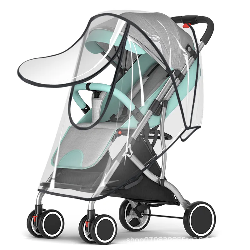 Universal Stroller Rain Cover Baby Car Weather Wind Sun Shield Transparent Breathable Trolley Umbrella Raincoat Accessories Baby Strollers