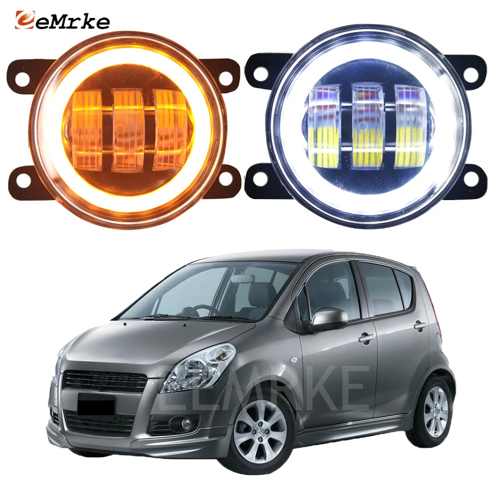 

2x Car LED Angel Eye DRL for Suzuki Splash EX Ritz 2008 '09 '10 2011 '12 '13 2014 Fog Lights Assembly w/ Lens Turn Signal Lights