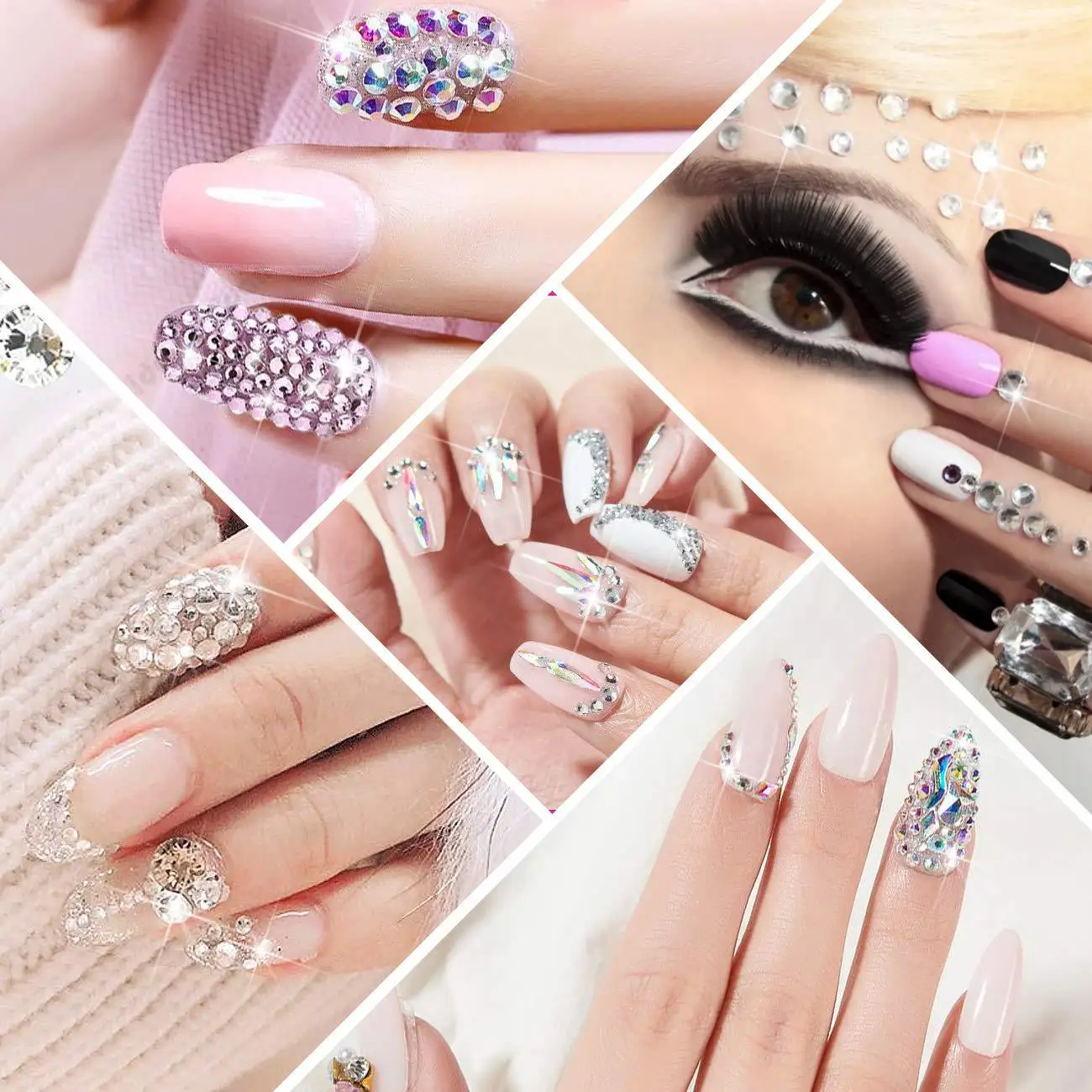 Nail Art Rhinestones, Nails Diamond Kits for Women Nail Crystals