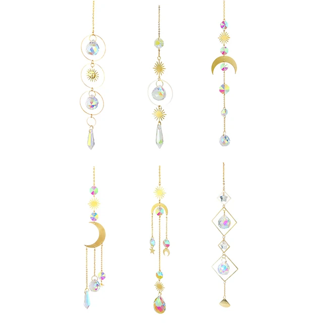 1 Db Függő Világos Fogó Kristályszél Csengő Kültéri Kert Hold Sun Szív Golyó Szél Hangjelző Medál Házi Erkély Dekoráció - Image 4