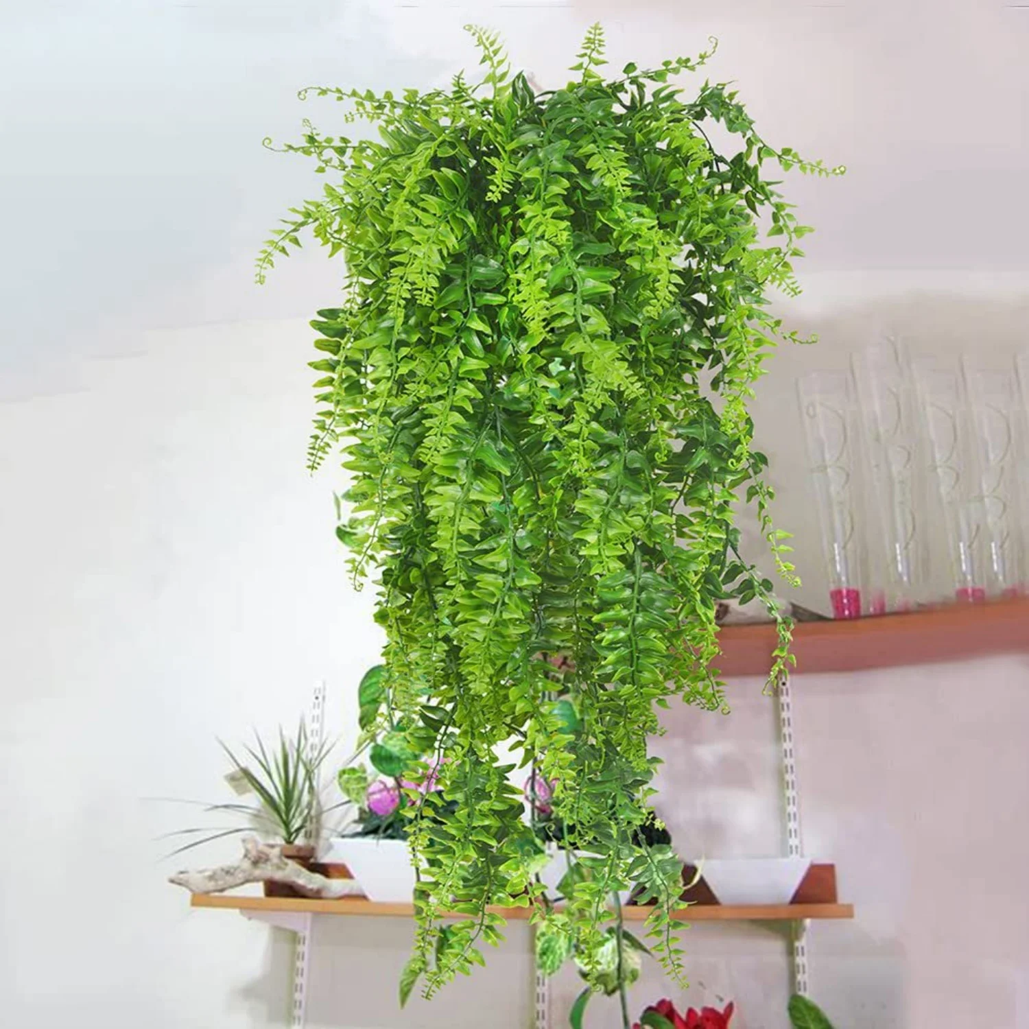 10 Stück 85cm/33,4 Zoll Künstliche Hängepflanze, Gefälschte Rattan-Efeu-Ranke, Hängendes Persisches Gras für Garten, Zuhause, Hochzeit, Party, Außendekoration – Detail 10