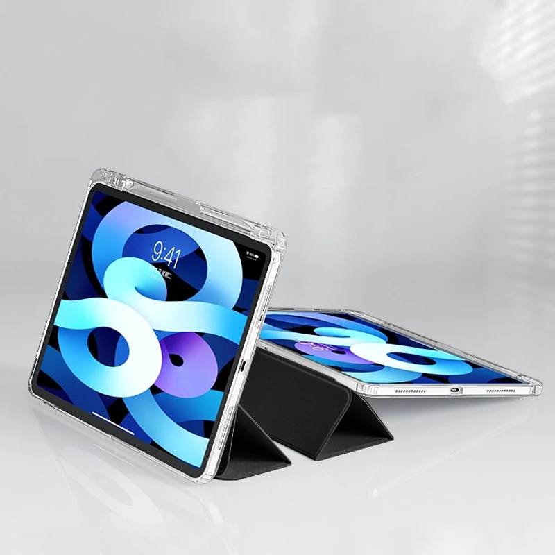 Protective Clear iPad Case with Pencil Holder - Fits Various Models and Generations