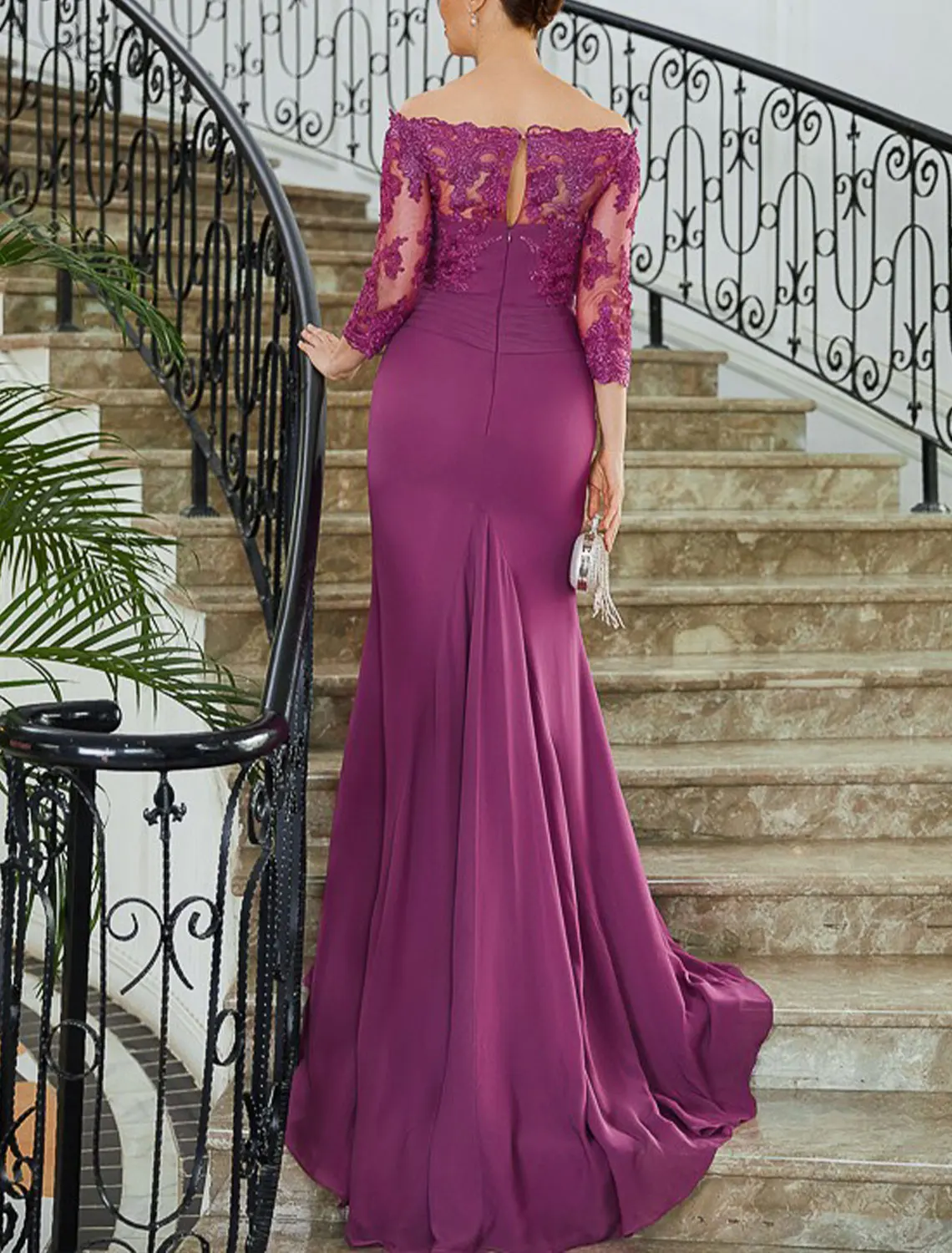 غمد العمود أنيقة حفل زفاف ضيف ثوب مسائي رسمي الشيف...