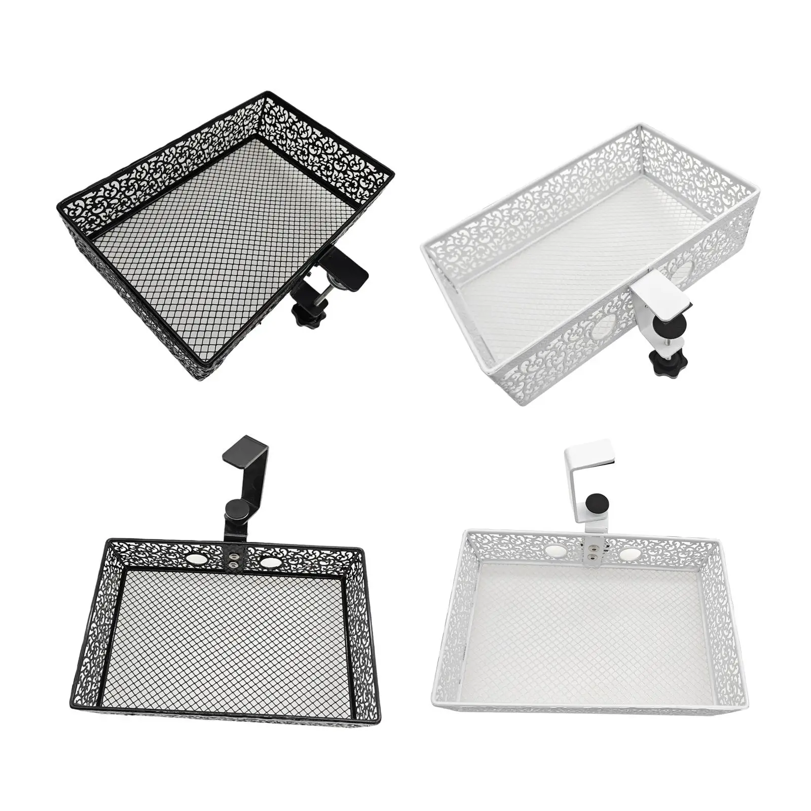 

under Desk Storage Mesh Metal Pencil Drawer Sturdy Storage Box Clamp Mount Swivel Supplies Makeup Container Adjustable Organizer