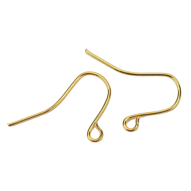 100pcs Earring Hooks Wires Bulk Lot Gold Silver Color Iron Metal Earing Hook  Clasps For DIY Jewelry Making Findings Accessories