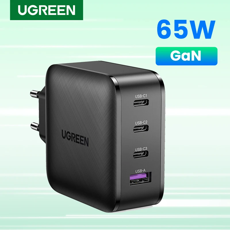 

Ugreen 65W GaN Charger Quick Charge 4.0 3.0 Type C PD USB Charger QC 4.0 3.0 Wall Fast Charger for iPhone 13 12 Xiaomi Laptop