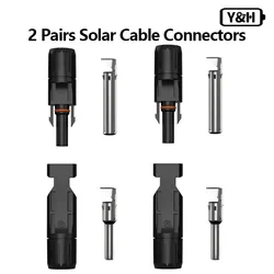 Waterproof PV Cable Connector Set for Solar Panel Systems and Wire Connection (2 pair connector)
