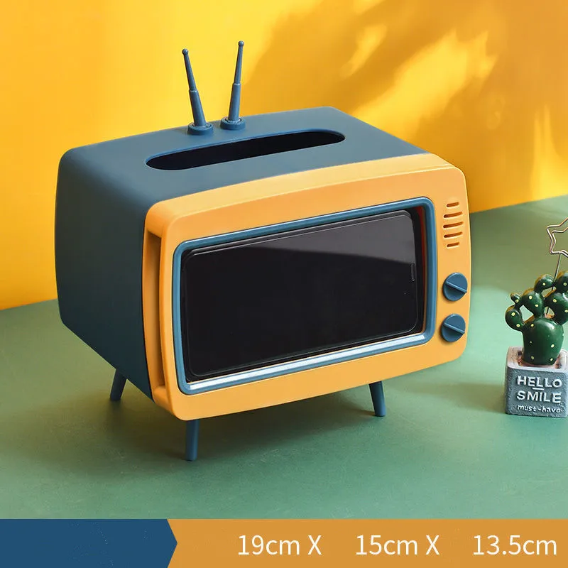 Nordic creative cute multifunctional tissue storage box imitation TV tissue box living room coffee table restaurant pumping box 5