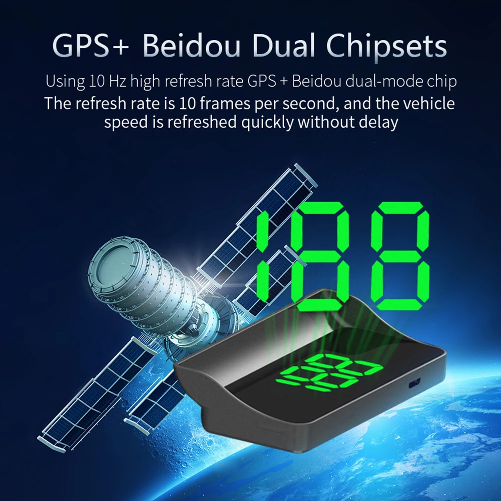 Car Digital Speed HUD GPS Head Up Display Speedometer Odometer car hud display car head up display speed gauges speed meter Plug-and-play Universal Interior Parts For All Cars/buses 1x KM/H