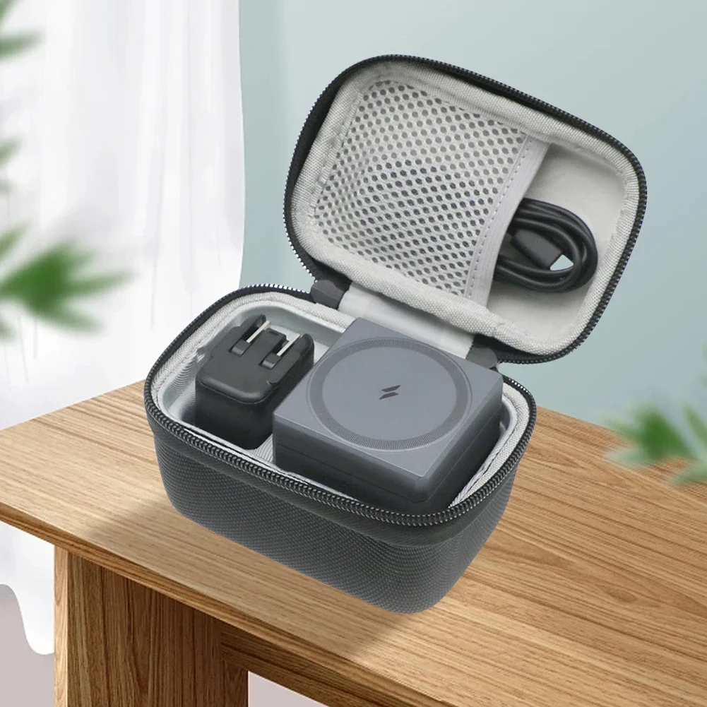 EVA Hard Carrying Case Bag Anti-Drop Traveling Case with Mesh Pocket Protective Hard for Anker 3-in-1 Cube MagSafe Charger