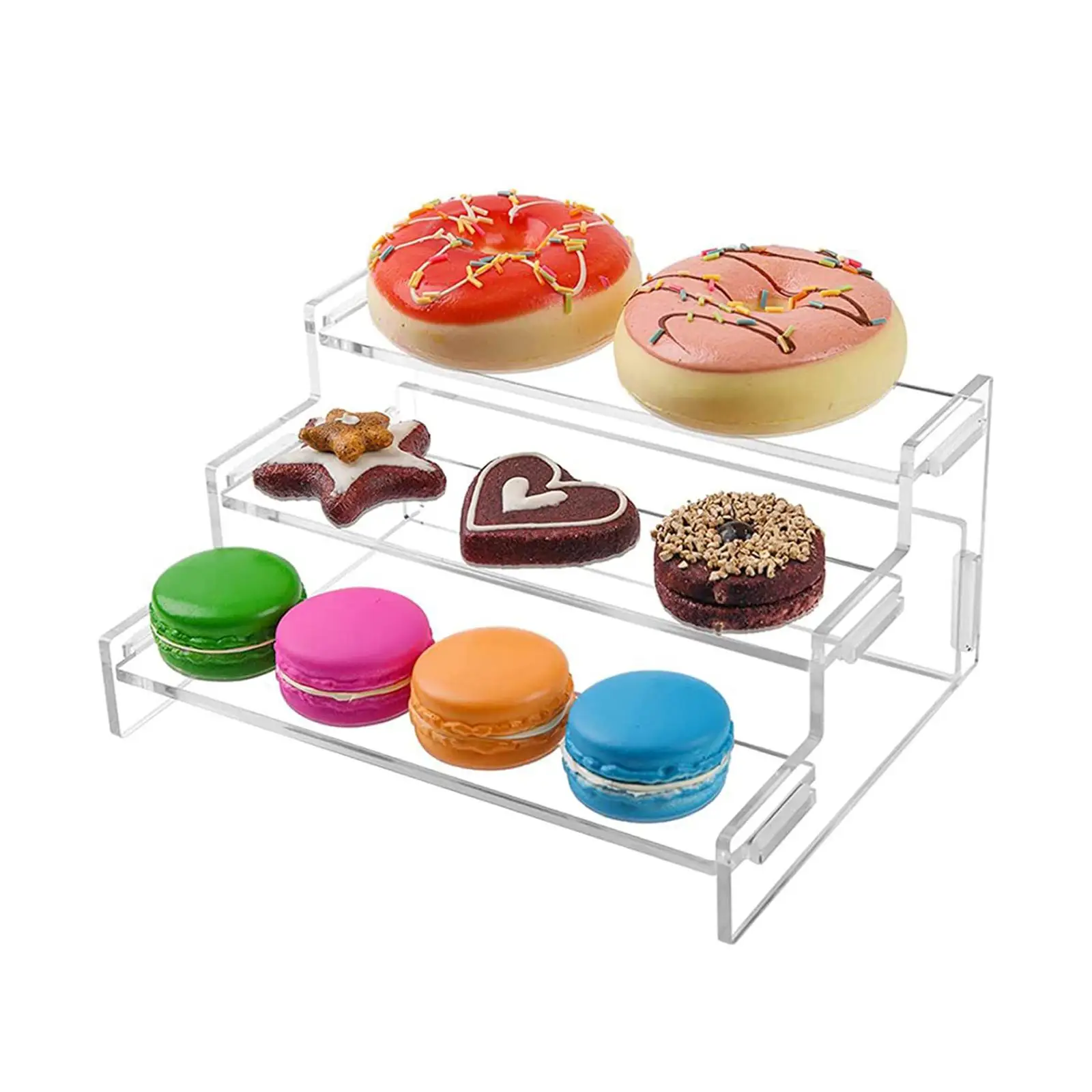 Acrylic Riser Display Shelf,3 Tier Display Riser for Figures,Display Stand for Cupcake Perfume Organizer