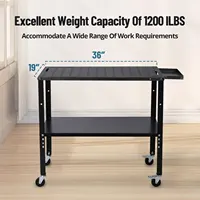 36"x19" Welding Table, Steel Welding Workbench Table, 5/8-inch Fixture Holes, 1200lbs Load Capacity Portable Work Bench 1