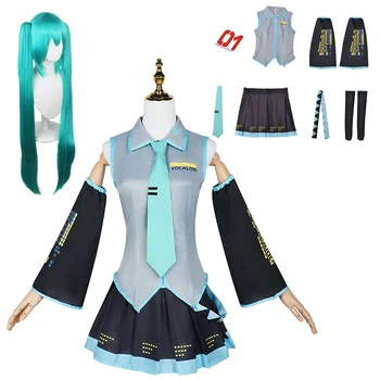 Anime Karesni Prestaties Kleding Hatsune Miku MIKU Anime Kleding Cosplay Kleding Rok Hetzwaa Pak Pruik Accessori Halloween