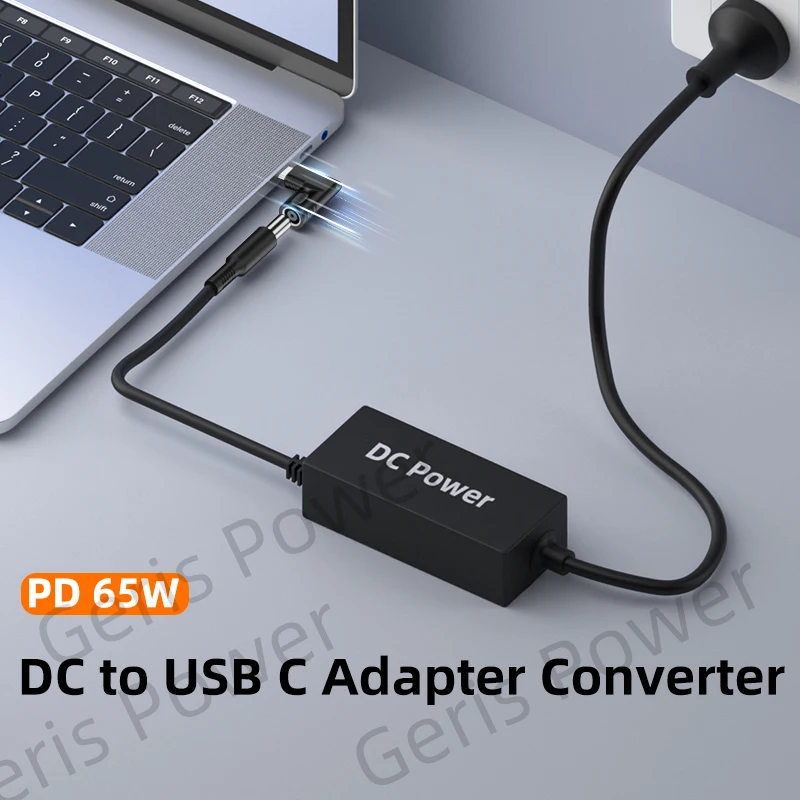 Carregador Portátil com Adaptador de Energia Usb tipo c pd Conversor para Macbook Huawei hp Dell Dell hp Dell Lenovo Xiaomi Samsung 65w dc 7.4x5.0 mm - Imagem 6