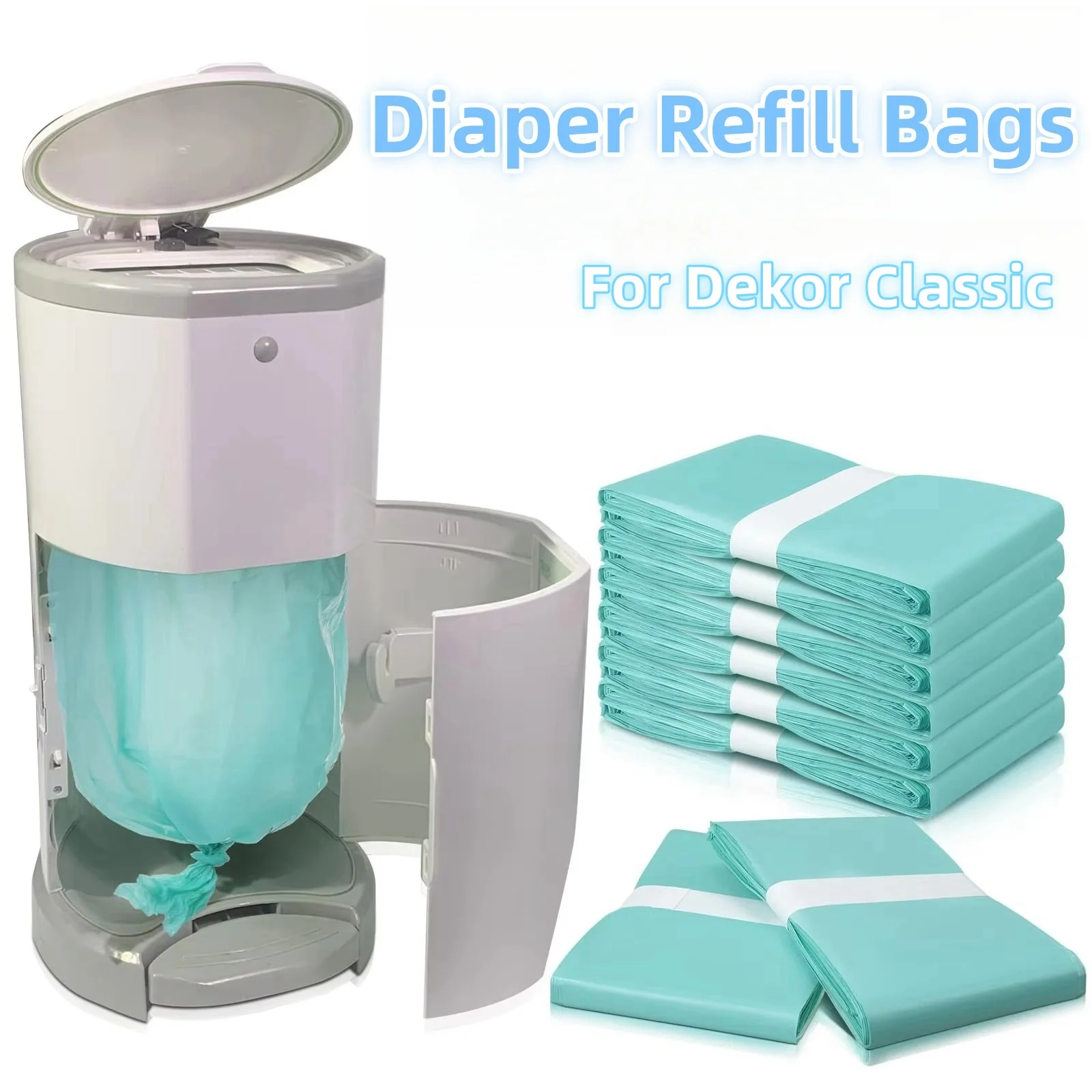 Trash Bags Refill Diaper Pail Refills Bady Diaper Refills For ClASSIC Dekor And KORBEL Diaper Garbage Bags For 16L Trash Bucket Replacement Liners