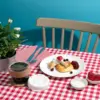 Red White Gingham Rectangular Tablecloth Disposable Plastic Table Cover with Stamping for Picnic Barbecue Kitchen Holiday Party 6