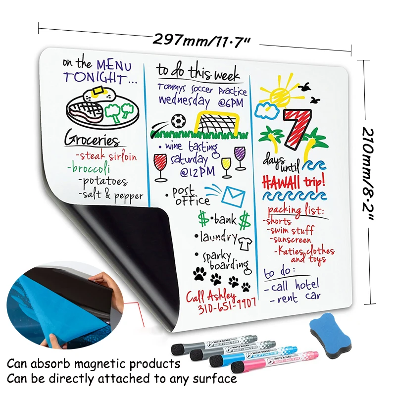 Reusable Static Cling Whiteboard Ideal For Dry Erase Markers