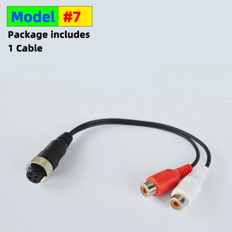Cavo adattatore 4 pin femmina a Av RCA maschio di alimentazione maschio per la linea di collegamento della telecamera retromarcia di parcheggio  34