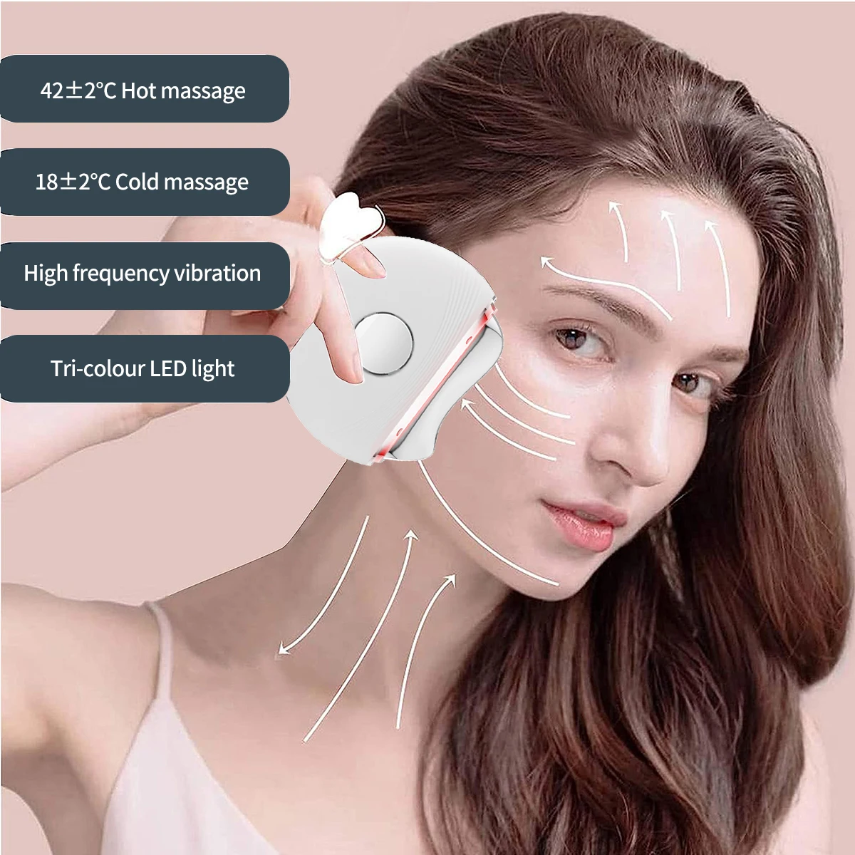 Ems Facial Massager Microcurrent Facial Device Beauty Instrument Led Hot Compress Face Lifting Tightening Machine Gua Sha Device