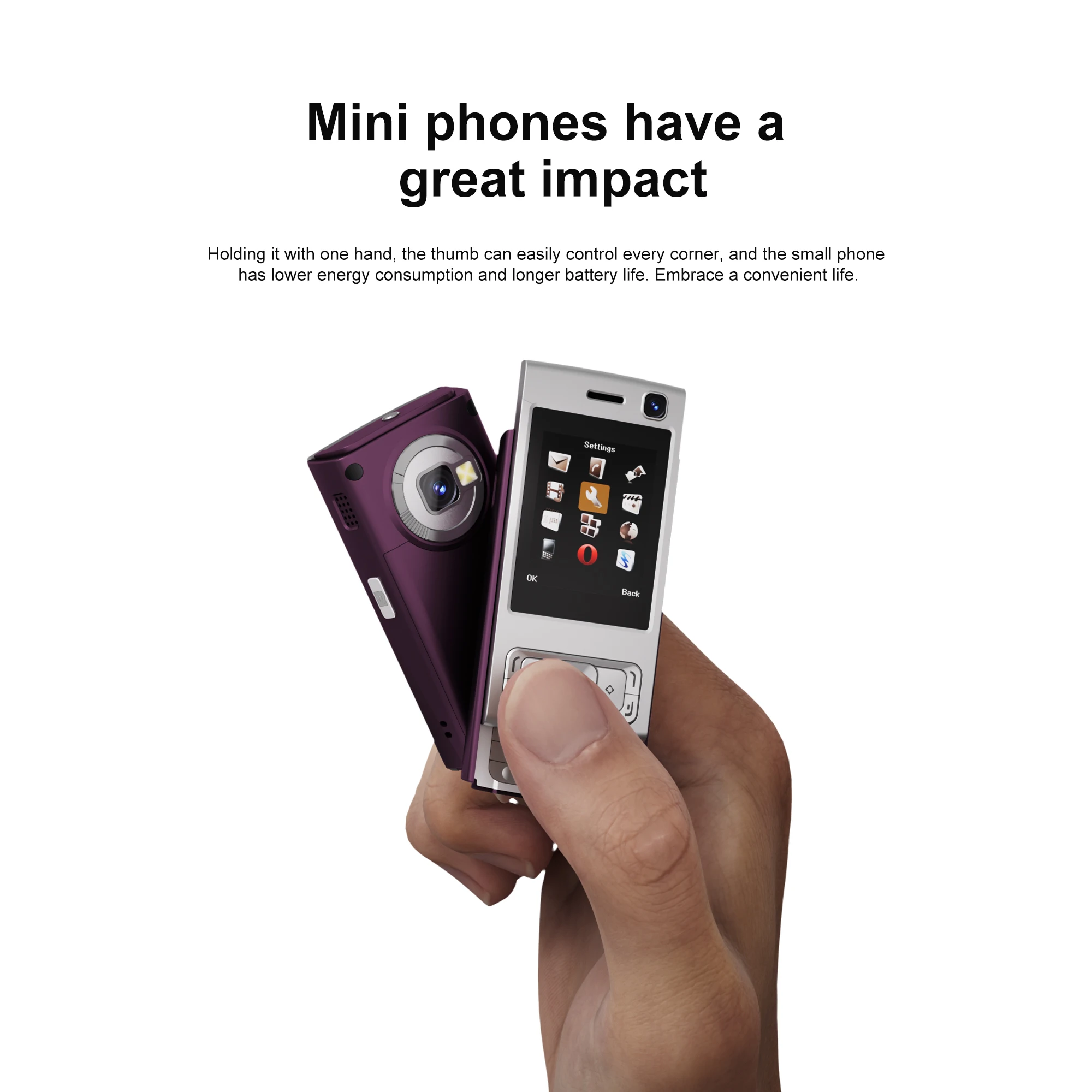 SERVO N95 PRO Mini Sliding Mobile Phone 2 SIM Standby Cellphone Magic Voice Speed Dial Call Recording Flashlight 2.0" Telephones 3