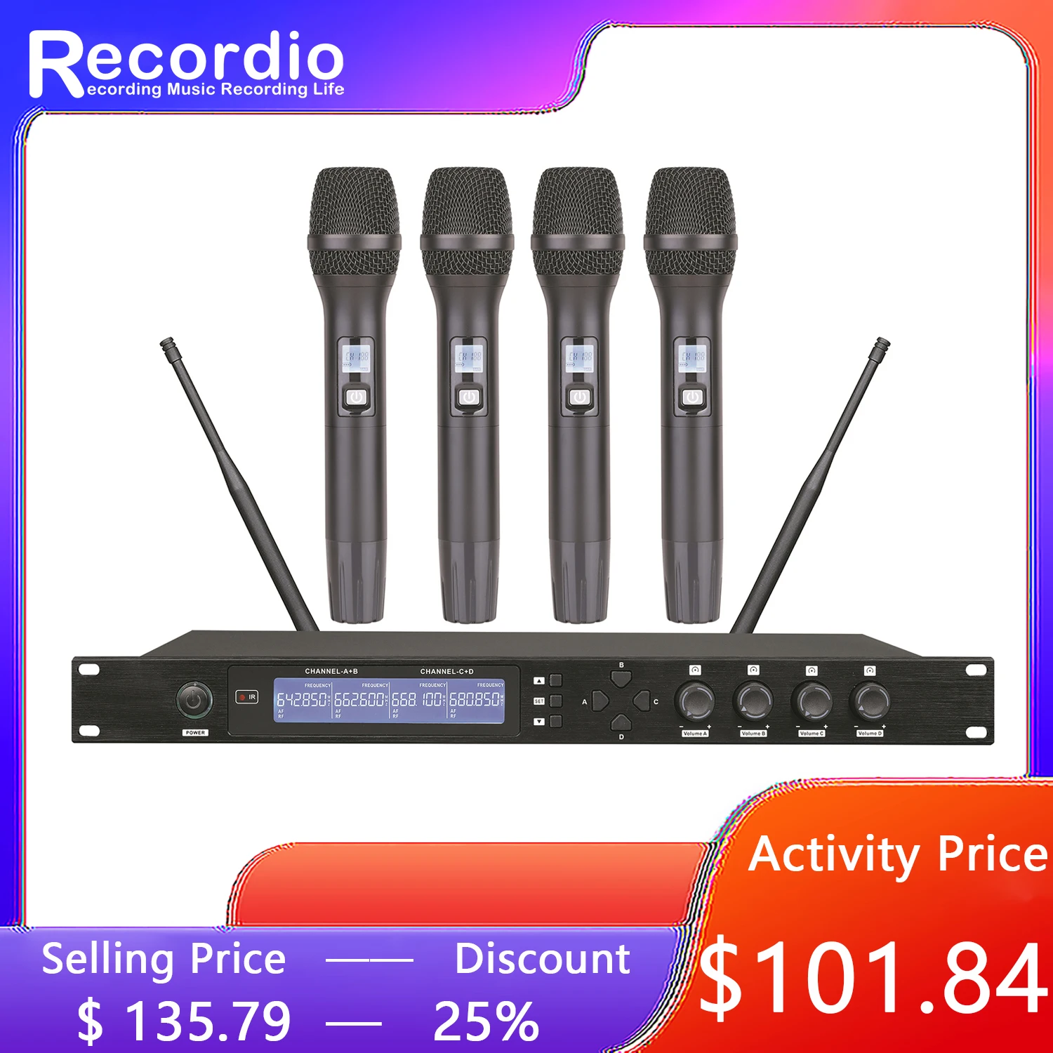 Gawu6604 100 Frequency Points Per Channel Uhf Wireless Microphone