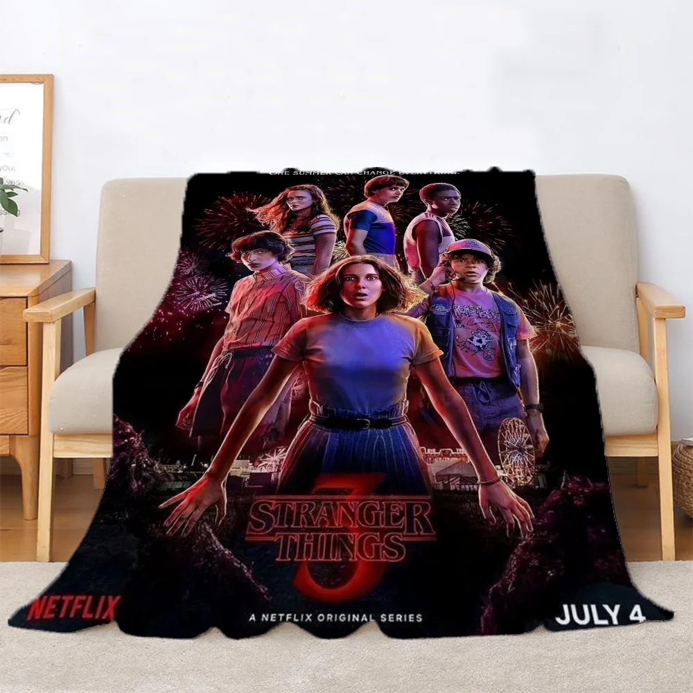 Thin Wadding Blanket for Sofas Stranger Things Microfiber Bedding Nap Blanket Sofa Winter Interior for Home Fluffy Plaid Throw microfiber blanket