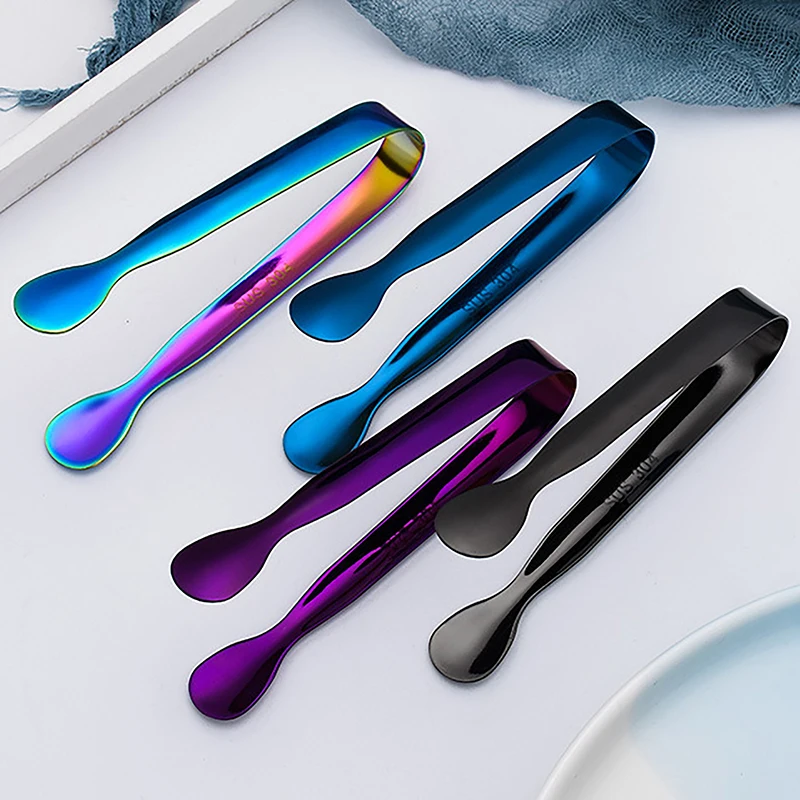 Multicolored Mini Sugar Tongs Small Ice Tongs Mini Serving Ice Clip Small Kitchen For Tea Party Coffee Bar Utensils
