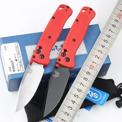 Benchmade alta dureza bm 535 faca de dobramento plástico vermelho lidar com s30v faca dobrável ao ar livre portátil tático bolso faca