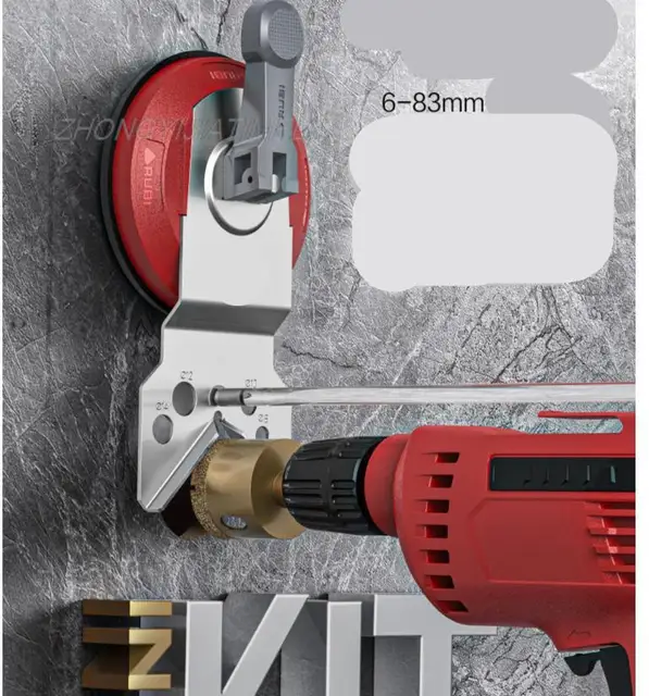 Guida Per Forare Piastrelle Con Ventose - Trapano Per Fori Precisi In Ceramica, Vetro E Porcellana, Con 4 Punte Incluse - Foto 12