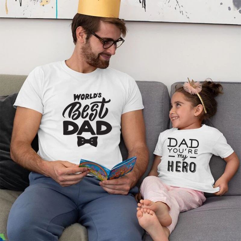 Fathers Day Tshirt Father Son Daughter Matching Outfits Best Daddy And Baby Girl Clothes Super Dad