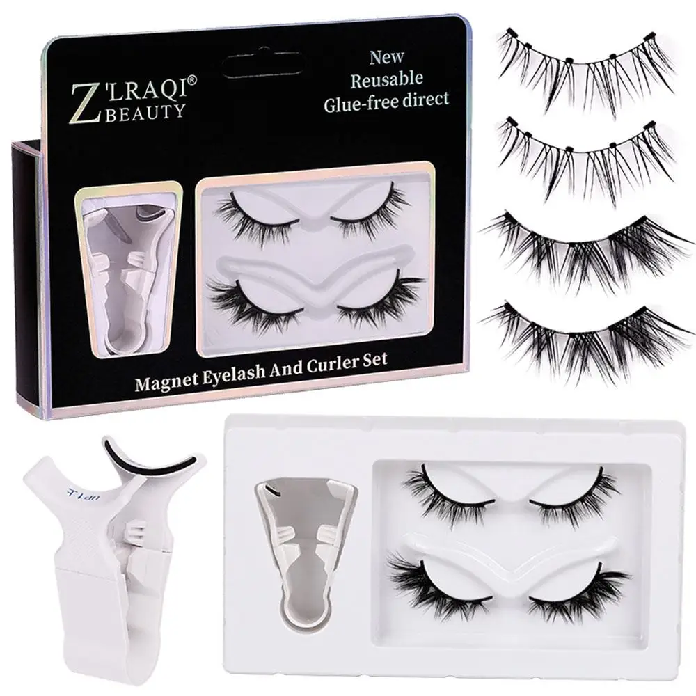 3d Magnetic Eyelashes Kit Multi-style Magnetic False Eyelashes Daily Eye Makeup False Supplies Easy To Wear 2 Pairs