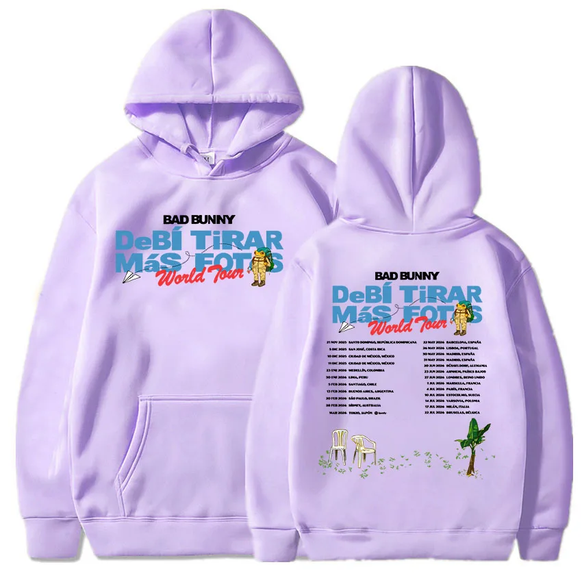 Bad Bunny Debí Tirar Más Fotos World Tour Hoodies Langarm Kapuzenpullover Album 2025, NEU Pullover Grafikdruck Hoodie – Detail 6