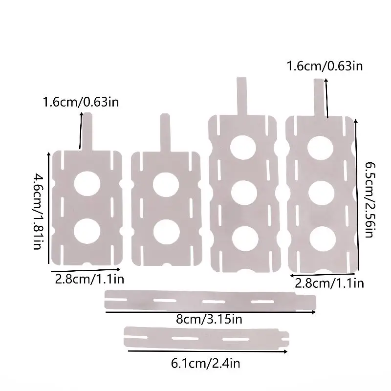 30 Count 18650 Lithium Battery Nickel Sheets, 5Set Polygonal Battery Connection Sheets for Spot Welding Machines